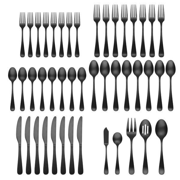 Lenox Cambridge Rhiannon Black Satin 45-Piece Flatware Set Metallic, BLACK METAL 505945CKW13DS
