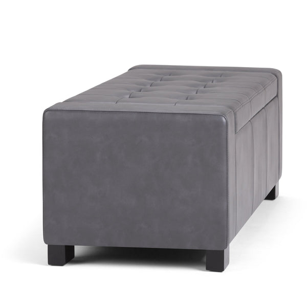 English Elm Laredo Large Storage Ottoman In Stone Grey - Stylish Multifunctional Seating With Hidden Storage B136P159045