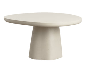 Sunpan Celica Dining Table - Contemporary Asymmetrical Design In Matte Finish For Indoor & Outdoor Elegance Cream Concrete 111947