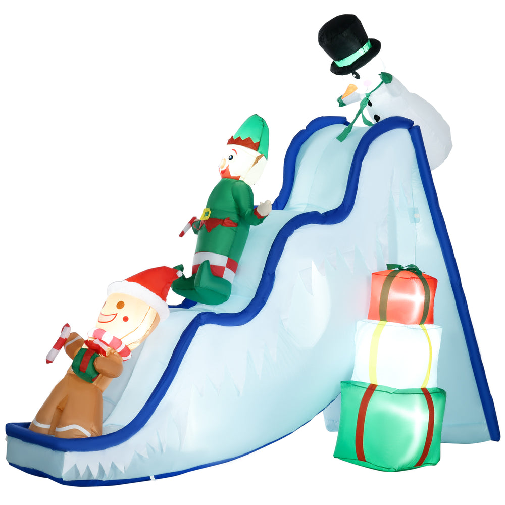 English Elm Homcom 8.5 Ft Trio Holiday Inflatable Yard Decor with Led Lights Festive Scene W2225P173890