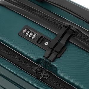 English Elm Luggage 5 Piece Hardside Abs Set with Front Access Carry on and Tsa Spinner Wheels Dark Green N732P391544M