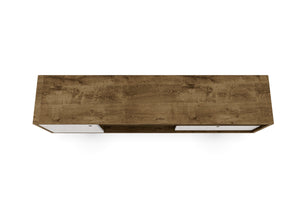 English Elm Liberty 71" Mid-Century TV Stand with Splayed Solid Wood Legs, Wire Management & Storage Drawer Brown+White B365P398350