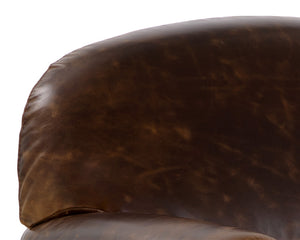 Sunpan Bastoni Lounge Chair - Luxurious Italian Bovine Leather with Nailhead Detailing & Solid Wood Legs