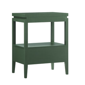 English Elm Olana Vintage Green Nightstand with Floating Top, 1 Drawer, Hidden Tray, Gold Pull & Tapered Legs B050P376962