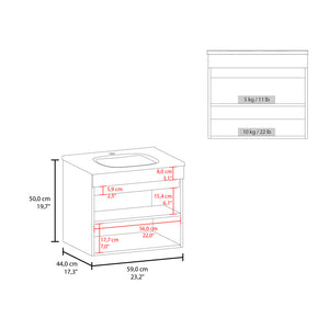 English Elm Colville Floating Wall Mount Vanity Cabinet Matte Finish Modern Bathroom Storage Black B092P439907