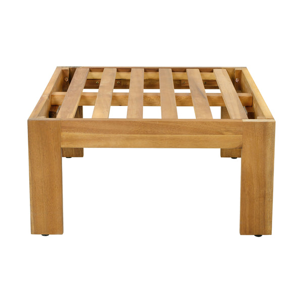 English Elm Outdoor Acacia Hardwood Sectional Sofa Set with Ottoman and Coffee Table N757S354829B
