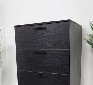 English Elm Oliver Four-Drawer Jumbo Chest Black — Extra-Deep Storage, Full-Extension Ball-Bearing Slides, Water & Heat Resistant (23.4x31.7x5.9) B040S00078