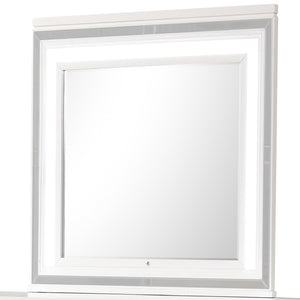 English Elm Genoa Led Illuminated Wall Mirror with White Wood Frame for Bedroom Dresser Decor B078P497938