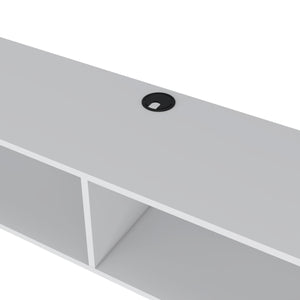 English Elm Central Floating media rack melamine wall unit with two shelves, 59.1" wide modern TV stand for compact spaces durability and style B128P227636