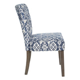 OSP Home Furnishings Andrew Dining Chair  Navy Ikat