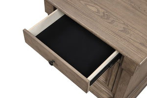 English Elm Weathered Gray King Bedroom Set Shutter Panel Bed Elm Wood Frame with Two Nightstands B2741S00931