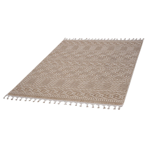 English Elm Loom Geometric Mocha Indoor/Outdoor Area Rug - Durable, Stylish, Easy Care For High-Traffic Spaces B335P289586