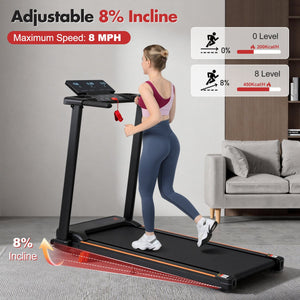 English Elm Treadmill Foldable 3hp Motor with Incline Adjustable Feet and Anti-slip Running Belt N728P191958B