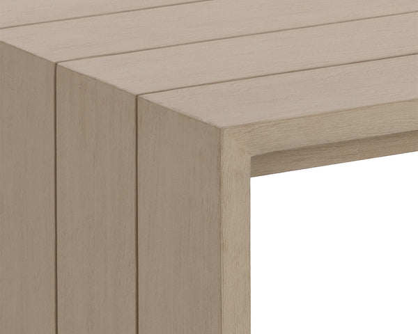 Sunpan Viga Coffee Table - Elegant Teak Wood Design for Modern Outdoor Spaces, Durable and Stylish Solution Drift Brown