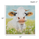 Madison Park Sunshine Animals Casual Cow Canvas Wall Art ID95C-0053 Cow/Green Multi