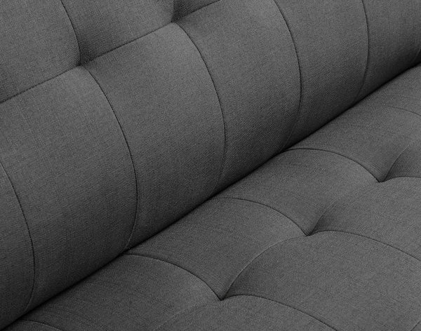 English Elm Wallace & Bay - Gray Loveseat — Mid-Century Modern Charcoal Pebble Fabric Sofa, Easy-Care, Compact 65.3"W Stylish B361P384451