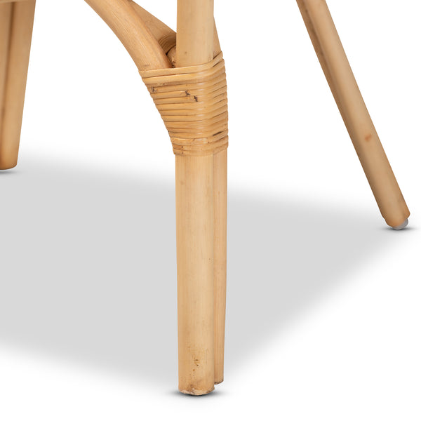 English Elm Modern Natural Rattan Dining Chair Woven Geometric Back Boho Armchair for Eclectic Spaces B2750P470043
