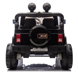 English Elm 24v Kids Electric Ride on Car with Parental Remote Rear Suspension and Bluetooth Audio Black W1578P228743