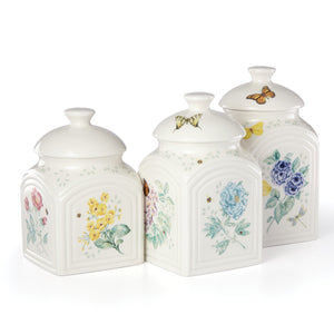 Lenox Butterfly Meadow Kitchen 3-Piece Canister Set Multi, WHITE PORCELAIN 888255