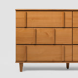 60" Modern Solid Wood Dresser BR60BRX6DCA-T Caramel BR60BRX6DCA-T Walker Edison