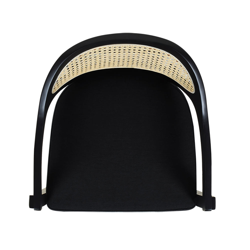 English Elm Jennifer Taylor Home - Americana Mid-Century Modern Cane Back Counter Stool - Elegant Jet Black Woven Design For Dining Spaces B2719P238382