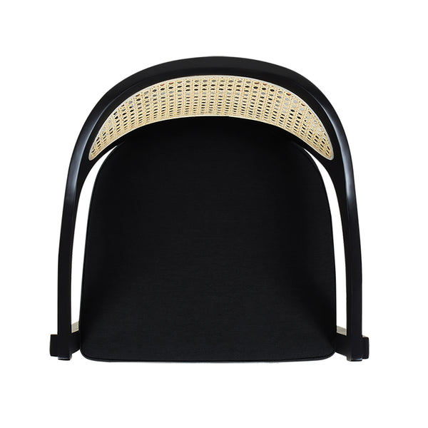 English Elm Jennifer Taylor Home - Americana Mid-Century Modern Cane Back Counter Stool - Elegant Jet Black Woven Design For Dining Spaces B2719P238382