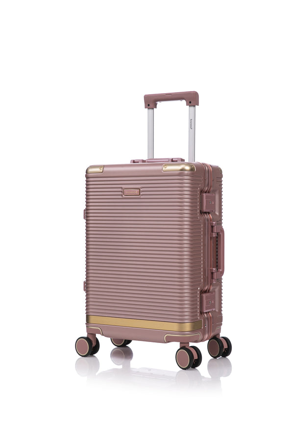 English Elm Luggage Set 3 Piece Polycarbonate Aluminum Frame Hard Shell Travel Suitcases with Lock Rose Gold T3292P361541