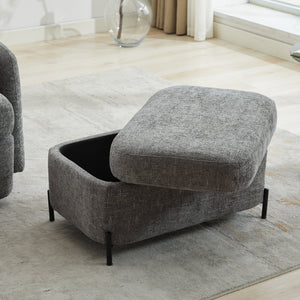 English Elm 30.3" Chenille Storage Ottoman with Lift Top Hidden Compartment for Entryway or Living Room W1298P248788
