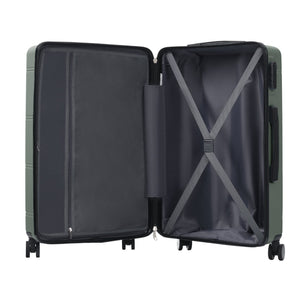 English Elm 6 Piece Hardshell Abs Travel Set with Spinner Wheels Combination Lock and Toiletry Bag Army Green N732P391465F