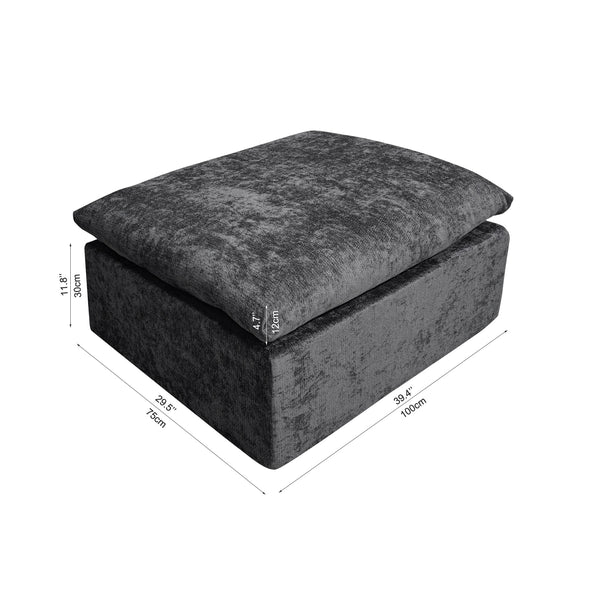 English Elm Wi-010-black-1f Corduroy Modular Sectional Sofa with Reversible Chaise for Modern Living Grey W3819P405021