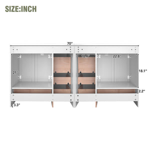 English Elm 72" Freestanding Bathroom Vanity Mdf Shaker Style with Ceramic Sink and Soft Close Storage N729P000031K