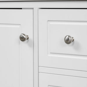 English Elm Christopher Knight Home® - 30" Freestanding Bathroom Vanity with Ceramic Sink, Soft-Close Door, Gold Knobs & 3 Drawers, Durable Painted Finish White N759P225994K