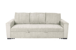 English Elm Convertible Sofa with Corduroy Upholstery, Low-Profile Legs and Pull-Out Bed for Compact Living Ivory 73 L x 34 W x 23 H B089P240492