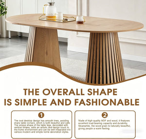 English Elm Wooden Oval Extendable Dining Table with Slatted Legs Seats up to Six Mid-century W3590P426263