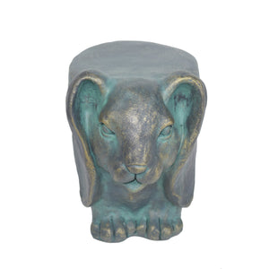 English Elm Christopher Knight Home® - 13inch Rabbit Garden Stool Vintage Antique Green Lightweight Concrete, Gold Patina, Weatherproof Accent Table N765P285189G