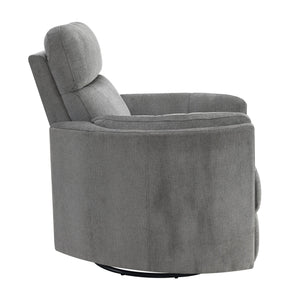 English Elm Sagen Charcoal Chenille Glider Recliner with Swivel, Pocket Coil Comfort, 9" Wall-Saver Design B2726P241793