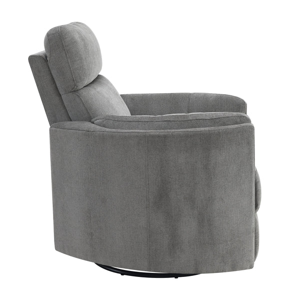 English Elm Sagen Charcoal Chenille Glider Recliner with Swivel, Pocket Coil Comfort, 9" Wall-Saver Design B2726P241793