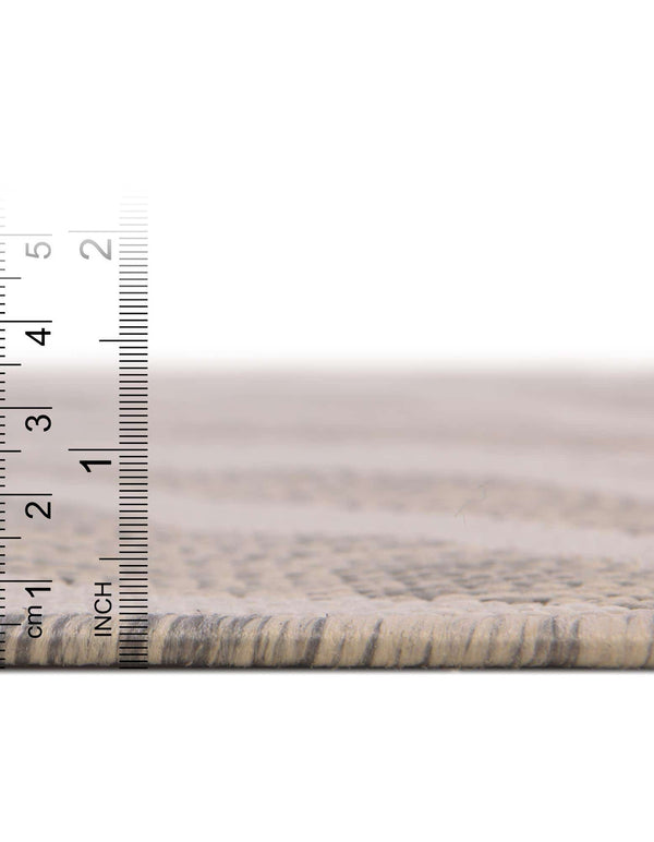 Unique Loom Outdoor Safari Tsavo Machine Made Animal Print Rug Gray, Ivory 10' 0" x 10' 0"