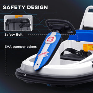 English Elm Aosom 6v Toddler Ride on Bumper Car with 360 Spin Eva Edges and Led Lights W2225P217187