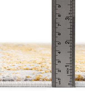 Unique Loom Finsbury Elizabeth Machine Made Abstract Rug Yellow, Ivory/Gray 9' 0" x 12' 2"