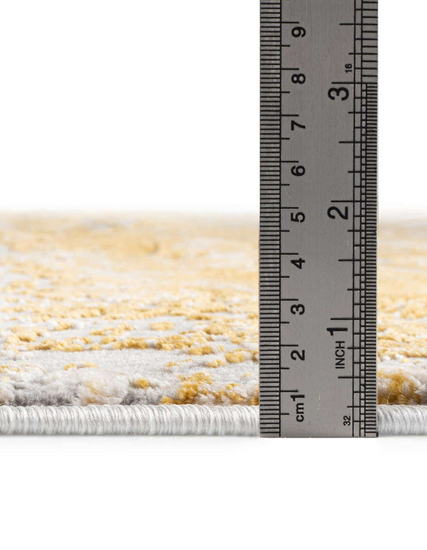 Unique Loom Finsbury Elizabeth Machine Made Abstract Rug Yellow, Ivory/Gray 9' 0" x 12' 2"