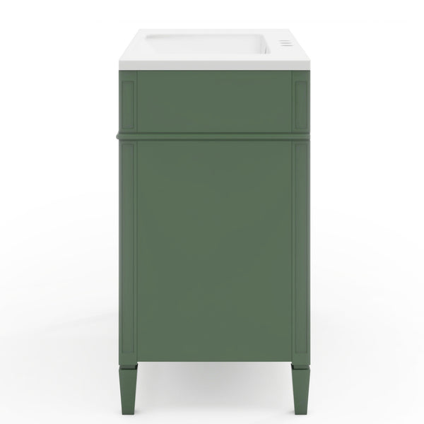 English Elm 36'' Modern Bathroom Vanity With Top Sink, 3 Drawers, Roman Legs & Adjustable Shelving For Storage SW000119AAF-2