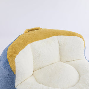 English Elm Oversized Multicolor Faux Fur Bean Bag Sofa – Cozy Lounger With Shredded Foam, No Assembly Needed! W3723P375714-GIGA