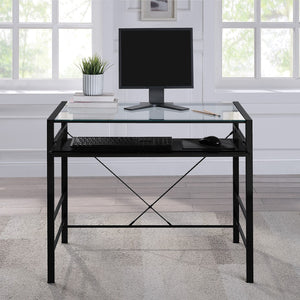 OSP Home Furnishings Zephyr Computer Desk Clear/Black