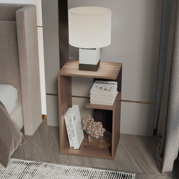 English Elm Everet 25" 3-Tier Shelf Side Table – Compact Multicolor End Table with Sturdy Shelves for Storage and Style B070P363824