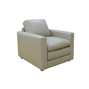 English Elm Living Leather Match Armchair with Pocket Coil Seating, Overstuffed Pillow Cushions, Beige Elegance B011P331529