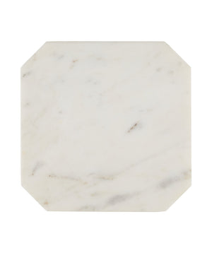 Currey & Company Ocho Marble Drinks Table - Elegant Banswara White Marble Top With Antique Brass Frame For Chic Spaces Gold Banswara White Marble ,Stone ,Iron 4000-0235-currey-company