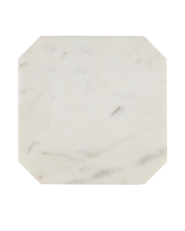 Currey & Company Ocho Marble Drinks Table - Elegant Banswara White Marble Top With Antique Brass Frame For Chic Spaces Gold Banswara White Marble ,Stone ,Iron 4000-0235-currey-company