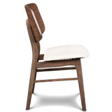 English Elm Marcelina White and Brown Dining Chairs With Curved Seat Backs, Slender Framing and Tapered Legs (Set Of 2)