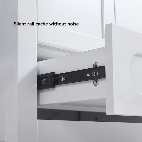 English Elm 48" Bathroom Vanity Cabinet Mdf Build Soft Close Doors Drawers Transitional Bath White W3133P281662